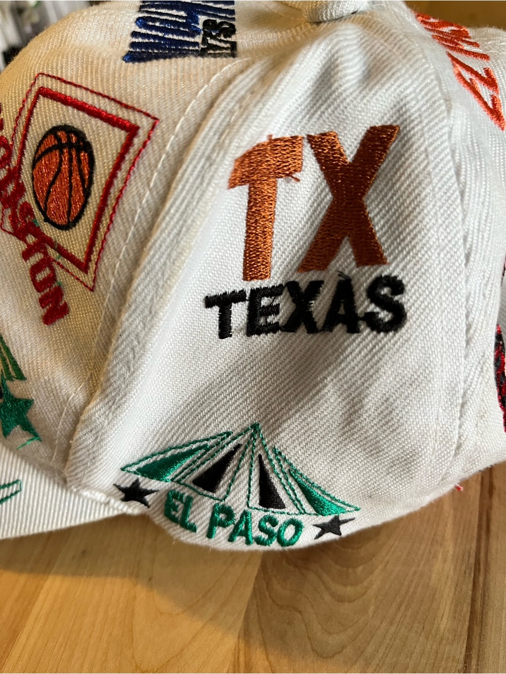 White Texas Embroidered Baseball Cap - Multi-City Designs - Picture 2 of 4